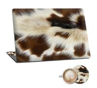 ACWDMKH Laptop Skin Sticker Decal 15.6 Inch,12 13 13.3 14 15 15.6 in Laptop Netbook Skins for Notebook,Art Decal Removable Waterproof Scratch Resistant,Universal Vinyl Cover,Brown White Fur Print