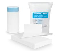 ACWOO 20 Pack Commode Liners with Absorbent Pads, Super Absorbent Disposable Commode, Adult Portable Toilet Bag with drawstring, Bed Pan Liners for Commode Toilet Chair Bucket Bags (20 Bags + 20 Pads)