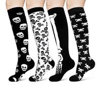 ACWOO 4 Pairs Compression Socks for Women & Men, Graduated Stockings Support, Non-Slip Breathable Flight Socks Running Socks for Sports, Flying, Maternity Pregnancy, Nurses, Travel, Running