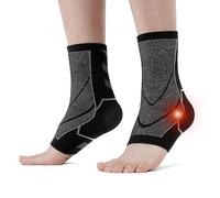 ACWOO Ankle Support Brace, 2 Pack Elastic Compression Foot Sleeves Plantar Fasciitis Socks, Anti-Slip Breathable Compression Support Sleeve for Ankle Protection, Sports Protection and Pain Relief (XL)