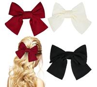 ACWOO Bow Hair Clips - 3 Pack Hair Bows for Women & Girls, Big Bowknot Hairpins, Soft Silky Satin, Party Gifts
