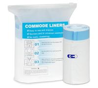 ACWOO Commode Liners for Bedside Portable Toilet Chair Bucket, 20 Pack Disposable Toilet Bags for Adults Universal Fit, Adult Portable Toilet Bag with Drawstring, Camping Toilet Bags