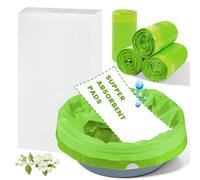 ACWOO Commode Liners with Absorbent Pads for Bedside Commode, 100 Pack Bedside Commode Disposable Bags and 100 Pack Commode Pads, Universal Fit All Standard Toilet Chair Bucket, Camping Toilet Bags