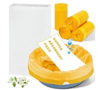 ACWOO Commode Liners with Absorbent Pads for Bedside Commode, 100 Pack Bedside Commode Disposable Bags and 100 Pack Commode Pads, Universal Fit All Standard Toilet Chair Bucket, Camping Toilet Bags