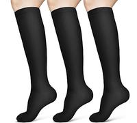 ACWOO Compression Socks for Women & Men, 3 Pairs Non-Slip Breathable Long Tube Compression Socks, Flight Socks Running Socks for Support, Sports, Flying, Maternity Pregnancy, Nurses, Travel