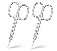 ACWOO Cuticle Nail Scissors, 2PCS Sharp Curved Scissors, Multi-Purpose Stainless Steel Beauty Scissors Manicure Cutter for Nail, Toenail, Eyebrow, Eyelash