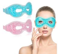 ACWOO Eye Mask, Cooling Glasses, Cooling Eye Mask for Hot Cold Therapy, Swollen and Tired Eyes, Dark Circles, Migraines (Blue + Pink)