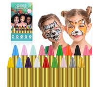 ACWOO Face Paint Crayons for Kids, 18 Colors Non-Toxic Body Paint Crayons | Kids Washable Makeup Sticks Set, Body Painting Kit Makeup Sticks for Halloween, Birthday, Party Dress Up, Cosplay, Good Gift