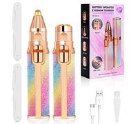 ACWOO Facial Hair Remover for Women, 2 in 1 Eyebrow Trimmer & Face Hair Removal, Painless Electric Remover for Lips Nose Face Body Peach Fuzz, Lady Shaver with 2 Eyebrow Trimmer, Built-in LED Light