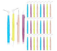 ACWOO Interdental Brushes, 24 Pcs Dental Brushes Toot Floss Set with 3 Removable Head, Flexible Oral Dental Hygiene Brush Tooth Cleaning Tool for Oral Cleaning & Care