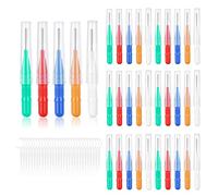 ACWOO Interdental Brushes, 60 Pcs Dental Brushes Toot Floss Set with 30 Pcs Soft Dental Brushes and 30 Pcs Floss Picks, Oral Dental Hygiene Brush Tooth Cleaning Tool for Oral Cleaning & Care