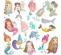 ACWOO Mermaid Temporary Tattoos, 6PCS Glitter Tattoos for Kids, Waterproof Removable Tattoos Stickers for Girls Party Bag Fillers, Birthday, Gifts, Party Supplies