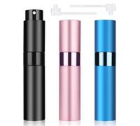 ACWOO Perfume Atomiser Bottles, 3Pcs 10ml Refillable Travel Spray Bottles, Portable Mini Refillable Empty Perfume Bottle, Empty Spray Bottle for Travel, Vacation