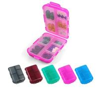 ACWOO Pill Box Organiser, 1Pcs Portable Medicine Storage Box with 10 Compartments, Pill Case Pill Dispenser to Hold Vitamins, Cod Liver Oil, Supplements and Medication for Travel & Work