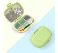 ACWOO Pill Box Organiser, 1Pcs Portable Medicine Storage Box with 8 Compartments, Pill Case Pill Dispenser to Hold Vitamins, Cod Liver Oil, Supplements and Medication for Travel & Work