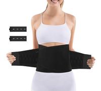 ACWOO Postpartum Belly Wrap, C Section Recovery Belt, Postpartum Support | Abdominal Binder After Pregnancy Postpartum Belly Band, Tummy Girdle Corset Body Shaper, Waist Trainer Belts, (Black, 118CM)