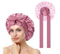 ACWOO Satin Bonnet, Double-Sided Silk Bonnet Hair Wrap for Sleeping, Night Hair Sleep Cap with Elastic Band, Hair Care Head Cover Hat for Women Girls Long, Straight, Curly Hair