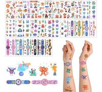 ACWOO Temporary Tattoo for Kids, 30 Sheets Watch & Little Monster & Circus Cartoon Tattoo, 390+ Patterns Mixed Style Temporary Tattoo Stickers, Waterproof Fake Tattoo for Birthday Party Bag Filler