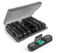 ACWOO Weekly Pill Box Organiser, Portable Travel Pill Boxes 7 Day 3 Times with Large Compartments, Easy to Open, Weekly Pill Case Dispenser to Hold Vitamins, Cod Liver Oil, Supplements and Medication
