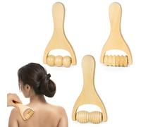 ACWOO Wooden Massage Roller, 3Pcs Wood Therapy Massage Tools, Manual Wooden Massage Tool Massager Roller, Muscle Belly Relief Tool for Waist, Thigh, Back, Hands, Full Body Muscle Release