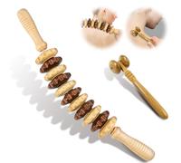 ACWOO Wooden Massage Roller Tools, 2PCS Anti Cellulite Massage Roller Massager Tool Set, Manual Wood Therapy Massage Tools Massager Roller for Relaxes, Leg, Arms, Back, Neck Muscle, Men and Women