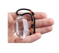 Acxico 1 pcs Natural Clear Quartz Crystal Pendulum Pendant Necklace Chakra Gemstone