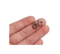 Acxico 100Pcs Tibetan Silver Lucky Dainty Horse Shoe Charms 12mm Jewellery Beading