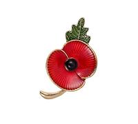 Acxico 1Pcs Poppy Brooch Pin Lest We Forget Poppy Pin Plant Flower Broach Memorial Day Remembrance Day Memorial Gifts, Acrylic, no gemstone