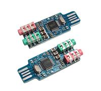 Acxico 2 Pcs CM108 USB Drive Free USB Sound Card Laptop Computer External Sound Card Module k