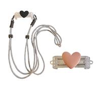 Acxico 2PCS Black 3D Love Mobile Phone Case, with Versatile Clip & Adjustable Lanyard, Contrast Rope Detail, Unisex Design & Anti-Fall Protection for Daily Phone Use
