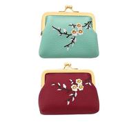 Acxico 2PCS Phnom Penh Wallet, Portable Mini Wallet with Embroidery, Compact Design for Daily Use, Compatible with Small Handbags, Ideal for Storing Coins & Small Essentials