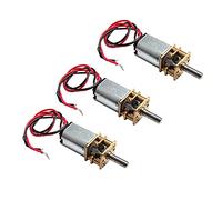 Acxico 3Pcs Mini Micro N20 Gear Motor DC 3V-6V Slow Speed Full Metal Gearbox DIY Robot Car