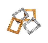 Acxico 4Pcs Dolls House Miniature 1/12th Scale Resin Silver Picture Frame 6cms 4.8cms
