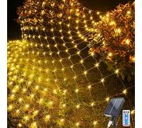 Acxilexy 198 LED Solar Net Lights Outdoor, 6.6 Ft x 9.8 Ft Mesh Fairy Lights with 8 Modes, Remote Control Mesh Fairy Lights, Waterproof Fairy Net Lights for Xmas Tree Lawn Bushes Fence Wall
