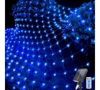 Acxilexy 96 LED Solar Net Lights Outdoor, 4.9 Ft x 4.9 Ft Mesh Fairy Lights with 8 Modes, Remote Control Mesh Fairy Lights, Waterproof Fairy Net Lights for Xmas Tree Lawn Bushes Fence Wall