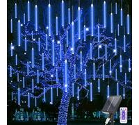Acxilexy Solar Meteor Rain Lights, 30 cm 10 Tubes 240 LEDs String Lights Christmas Outdoor, IP67 Waterproof Meteor Rain String Lights for Christmas Party, Wedding, Garden, Tree