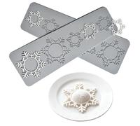 Acxydm 2PCS Christmas Snowflake Molds,Tuile Molds Silicone Baking Mold,Fondant Chocolate Molds Set with Silicone Snowflake Mold and 3D Candy Lace Mould for Making Sugar Craft,Cupcakes