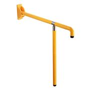 ACXZ Wall To Floor Folding Toilet Grab Bar, Bathroom Handrails with Supporting Legs, for Elderly Disabled Handicap, White/Yellow (26inch/30inch)