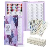 Acycoin2A 216 Nail Colour Chart Display Gel Nail Polish Colour Book with 240 Artificial Nail Tips and Sticker Number (A)