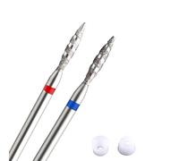 Acycoin2A 2PCS Tornado Flame Diamond Nail Drill Bit 3/32" Manicure Cutters Rotary Burr Drill Accessories Spiral Nail Mills Tool (Model D)