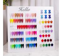 Acycoin2A Acrylic Nail Polish Color Display Board Book Nail Design Chart with 2 Styles Nail Tips Card Board Salon Showing Shelf (120 Colors)