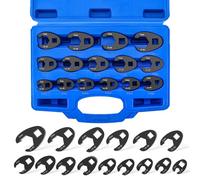 Acymner Crowfoot Flare Nut Wrench Set | 15PCS Metric Crows Foot Wrench Kit for 3/8in and 1/2in Drive Ratchet 8mm to 24mm