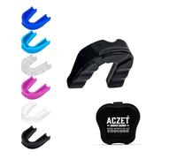 ACZET Mouth Guard Slim Fit with Case, Junior Gum Shield for Kids Youth, for MMA, Rugby, Judo, Karate, Hockey, Soccer, Boxing, Martial Arts, Basketball (Black, Junior)