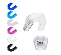 ACZET Mouth Guard Slim Fit with Case, Junior Gum Shield for Kids Youth, for MMA, Rugby, Judo, Karate, Hockey, Soccer, Boxing, Martial Arts, Basketball (Transparent, Junior)