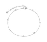 Aczyqws 1 pcs sterling silver ankle chain,925 Sterling Silver Adjustable Anklet Classic Chain Ankle Bracelets 8" to 11" inch Flexible Fit