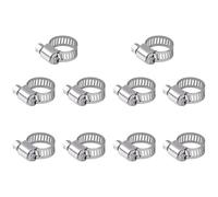 Aczyqws 10 Pcs Hose Clips 6-12mm Jubilee Clips Adjustable 304 Stainless Steel Hose Clamps Worm Drive Pipes Hose Clamps Clips