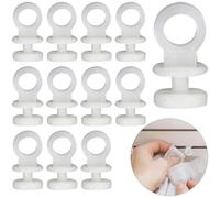 Aczyqws 100 Pcs Curtain Track Gliders,Plastic White Curtain Hooks, Effortless Gliding Curtain Rail Slider Hooks Rollers for Window Door Shower Curtains,curtain rail gliders plastic white