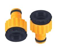 Aczyqws 2 Pack Hose Tap Connector 3/4 inch and 1/2 inch BSP 2in1 Plastic Outdoor Graden Hose Tap Connector Threaded Faucet Adapter