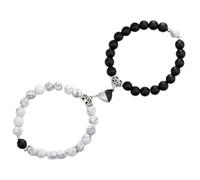 Aczyqws 2 pcs Couple magnetic bracelet couple magnetic bracelets matching mutual attraction distance bracelet valentine's day boyfriend girlfriend gift adjustable stone bead bracelets