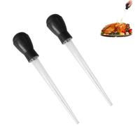 Aczyqws 2 Pcs Turkey Baster Large,Chicken Basting Cooking Pipette,Aquarium Injector, Plastic Dropper Rubber Head